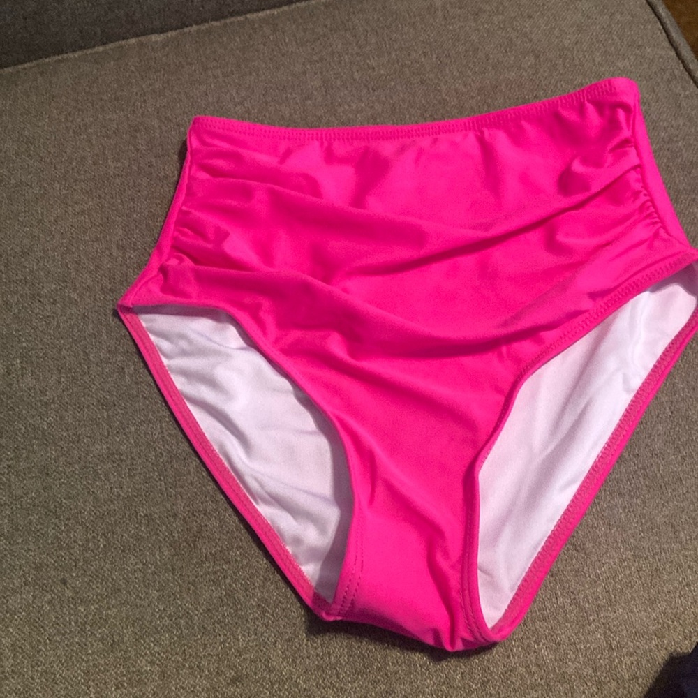New with tags tempt me high waist bathing suit bottom. Neon pink.